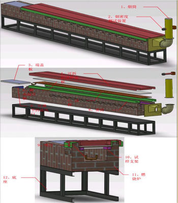 آلة اختبار الحريق ASTM E84 لمواد البناء خصائص حرق السطح حجم العينة 24 * 24